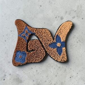 Brown and Blue Monogram Iron-on Patch